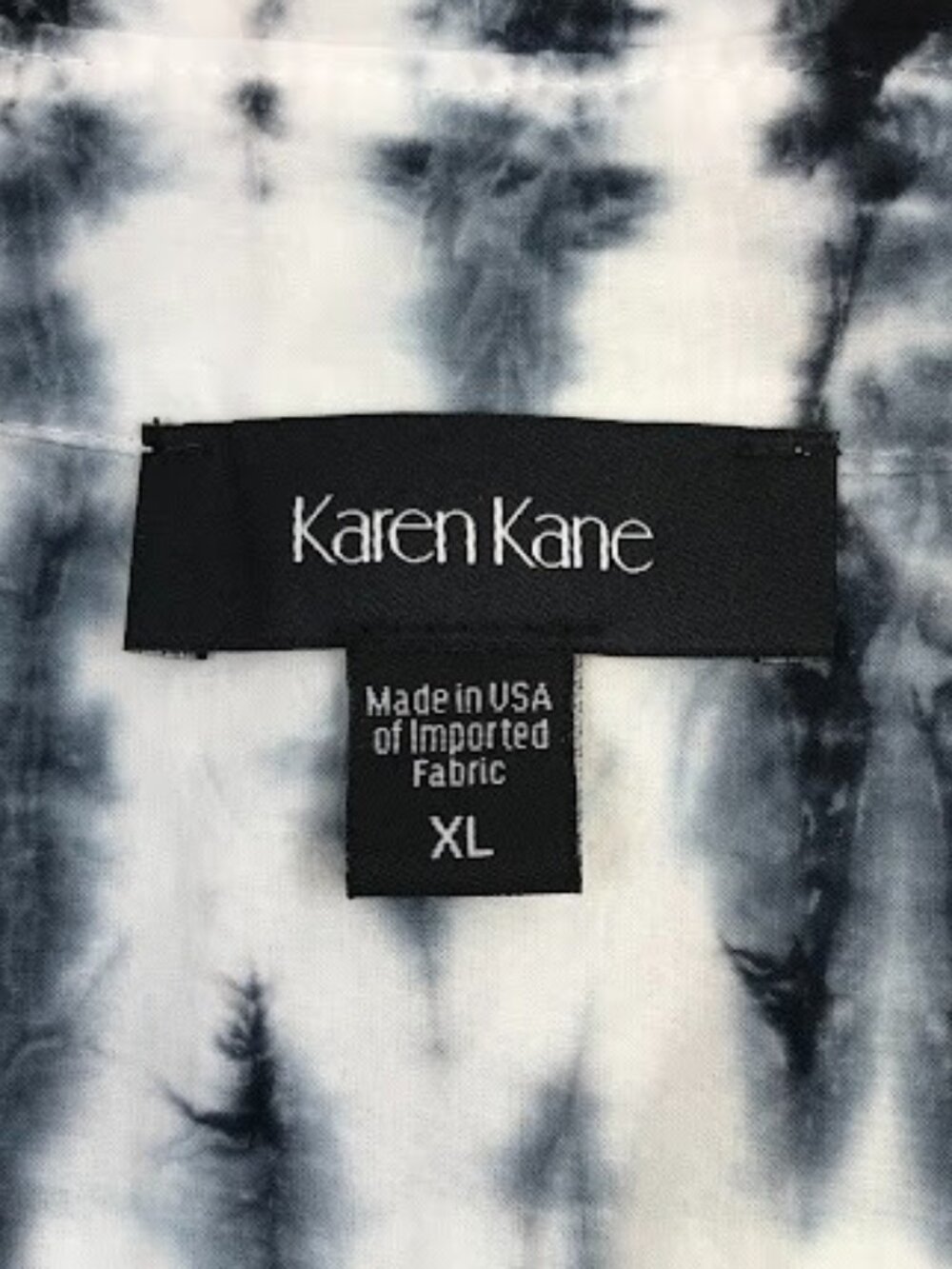NWT Karen Kane Berry Blue Tie Dye Button Up Shirt Blouse XL - Picture 2 of 10
